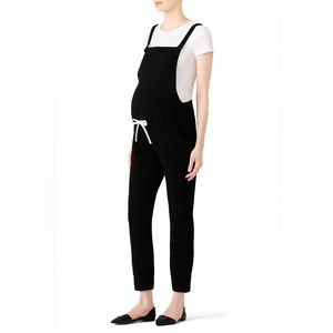 MONROW Black Jersey Maternity Overalls